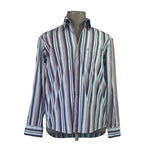 Hugo Boss Men's Multi-Color Striped Button Down Dress Shirt L Cotton Good