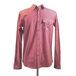 Collection by Sela Men's Red Striped Button Down Shirt S 100% Cotton EXC