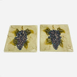 Cabernet Tabletops Unlimited Hand Painted Ceramic Tea Tiles Trivet Set 6x6 Pair