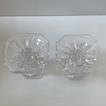 Mikasa Edinburgh Crystal Candlesticks Set of 2 Art Deco Slovenia 3" Taper Holder