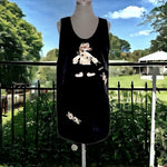 Women's Black Premium Loose Fit 3D Stylist Apron Dress S-L Professional EXC