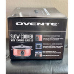 OVENTE 3.5L Copper Slow Cooker Crockpot SLO35ACO Ceramic Pot Glass Lid New