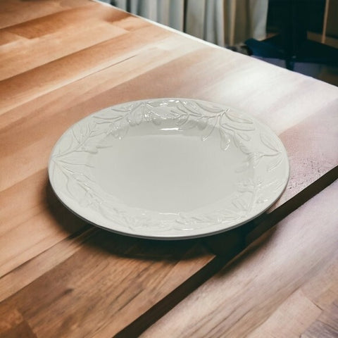 Vintage Pier 1 White Grapes Salad Plate 11.5" Hand-Painted Italy Embossed NWOT