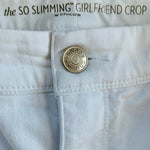 Chico's So Slimming White Cotton Girlfriend Cropped Jeans Sz 6 0.5 33W VG