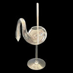 Elite Eighteen Limited Edition Swan Cocktail Glass with Glass Straw 7" Tall NIB
