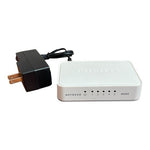 NETGEAR GS205 5-Port Gigabit Ethernet Switch Compact Desktop Splitter Used
