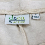 Denim&Co Cotton Straight Athletic Pants Women Medium Off White Elastic Waist New