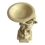 Angel Cherub Concrete Statue 11x7x5.5" Candle Holder Bird Feeder Water Bowl VG