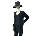 CUPIO Women's Black V-Neck Sweater Size M Modal Spandex Long Sleeve Pullover VG