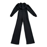 Free People Women's Black Hooded Button Front Jumpsuit XS Adjustable Waist NWT