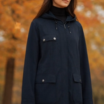 Kristen Blake Women’s Hooded Jacket Parka Raincoat Black Size M