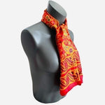Handmade Multicolor Silk Scarf 64x17 Mulberry Psychedelic Print Neckerchief VG
