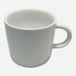 Set 4 Crate & Barrel White Porcelain Espresso Cups 2.5" Contemporary Coffee Mugs