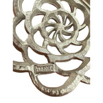 Vintage TRIFARI Signed Silver Tone Crown Flower Brooch Pin Women's Jewelry