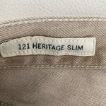 Lucky Brand 121 Heritage Slim Fit Handcrafted Jeans 29x32 Tan Straight Leg VG