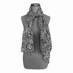 Black White Chevron Zigzag Print Sarong 58"x48" Beach Cover Up Wrap Excellent