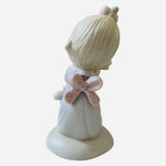 Vintage 1978 Enesco Jesus Loves Me Girl w/ Rabbit Porcelain Figurine 5" Thailand