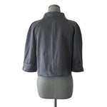 Easy Wear Women's Distressed Black Glossy Blazer S Cropped 3/4 Sleeve France VG