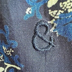 Treasure and Bond Blue Floral Viscose Button Down Long Sleeve Blouse Women M VG