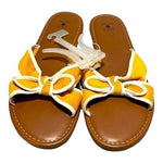 Shade & Shore Yellow White Bow Knot Slip-On Sandals Women’s Size 10