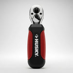 Husky Stubby Ratchet 1/4 Inch Drive Compact Red Black Grip Hand Tool VG