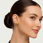 Orange Gold Pearl Stud Earrings Women’s NWOT