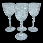 Set of 4 D’Arques Clear Cut Crystal Goblets Wine Water Glasses Elegant Stemware