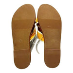 Shade & Shore Yellow White Bow Knot Slip-On Sandals Women’s Size 10
