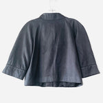 Easy Wear Women's Distressed Black Glossy Blazer S Cropped 3/4 Sleeve France VG