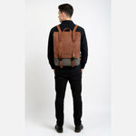 HUMMS Mammbo Grey Resin Brown Leather Unisex Backpack Argentina Travel Good Plus