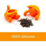 Gama-Go Cute Cat Silicone Tea Infuser Orange Loose Leaf Steeper Reusable NIB