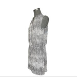 Hilary Radley Animal Print Blouson Midi Dress V-Neck Sleeveless Size 8