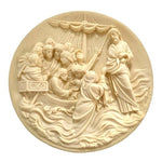 Studio Dante Di Volteradici Christ Walks Water Alabaster Plate Ghiberti 1985 NIB