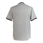 BOSS Hugo Boss Grey Striped Cotton Polo Shirt Embroidered Logo Sz Large VG