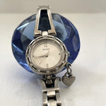 GUESS Silver Tone Crystal Watch Women Stainless Steel Quartz Heart Charm VG