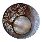Noah's Ark Copper Plated Metal Lantern Candle Holder 5.75" Forest Openwork India