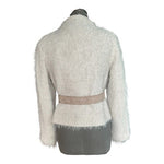 Maria Grazia Severi Wool Blend Blazer Beige Brown Bow Detail Jacket IT 44 US M