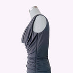 Laundry by Design Black Cowl Neck Sequin Drape Midi Dress 6 Sleeveless $158