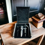 Uxcell Wine Opener Gift Set Black Silver Corkscrew Foil Cutter Bar Accessories