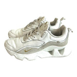Nike Women’s White Leather Sneakers Gold Logo Casual Athletic Shoes Size 7.5