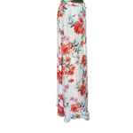 Lulus White Red Pink Floral Maxi Wrap Skirt Size S-M NWT