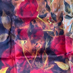 ASILK Red Watercolor Floral Mulberry Silk Scarf Wrap Cover Up NWT