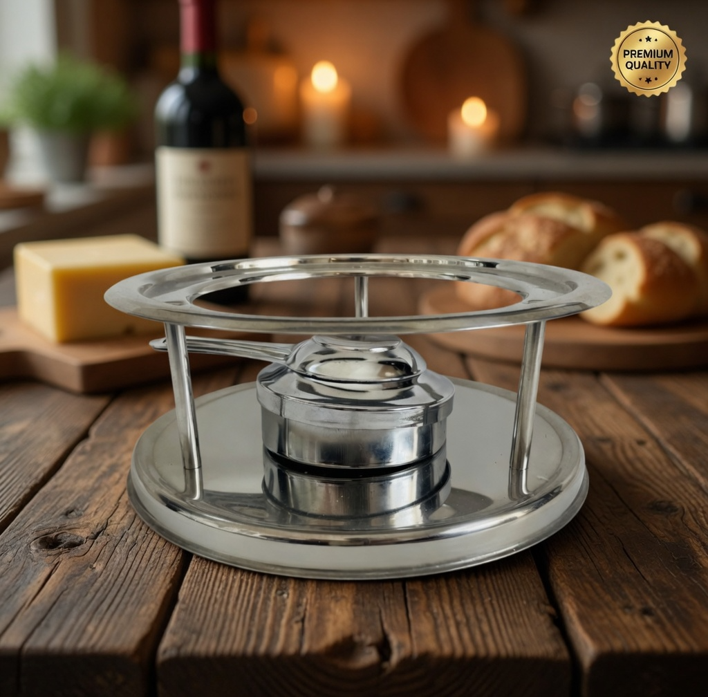 Vintage Stainless Steel Food Warmer Stand Chafing Dish Fuel Burner Holder Exc