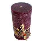 Pillar Holly Berry Acorn Wax Candle Christmas Holiday Decor New