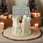 Vintage Avon Glow Of Christmas Fragrance Candle 4.5" Floral Medley Candle Holder