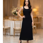 NY Collection Women's Black Jeweled Shoulder Maxi Dress XL Sleeveless Evening
