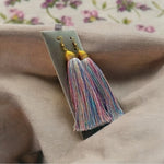 Multicolor Tinsel Tassel Earrings Gold Tone Fish Hook Costume Jewelry New