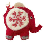 Handmade Wool Elephant Snowflake Christmas Tabletop Decoration 3x4x3 Nepal VG