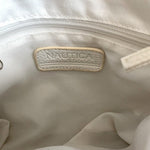 Nautica Colorblock PU Leather Canvas Crossbody Bag White Tan Black