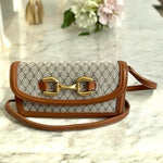 ZARA Tan Brown Small Crossbody Bag PU Leather Canvas Flap Satchel Purse